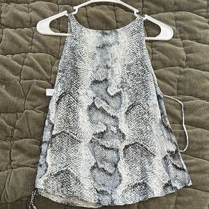 Indah Snake Print Tank Top - Gray and Black